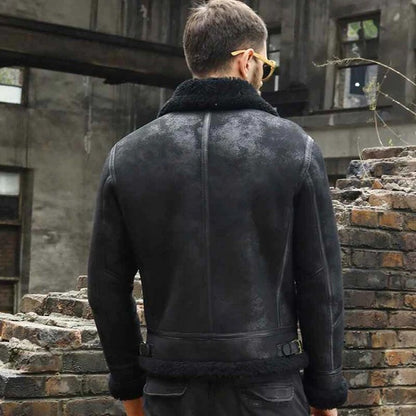 Men’s B3 Bomber Shearling Sheepskin Leather Aviator Jacket