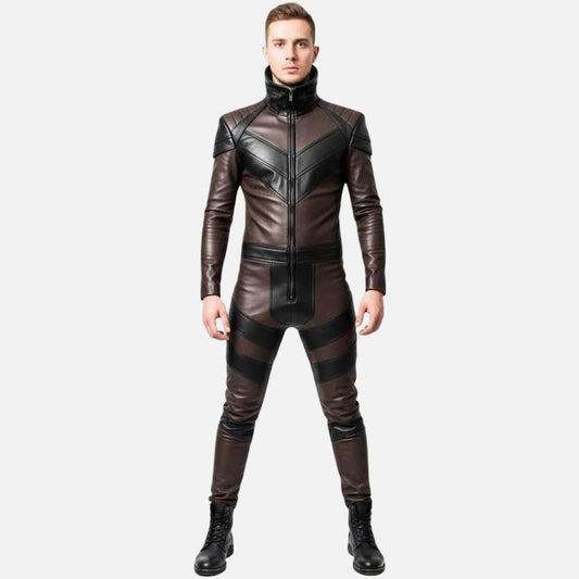Best black and red leather motorcycle suit for sale by Glory Store US tactical superhero inspired design