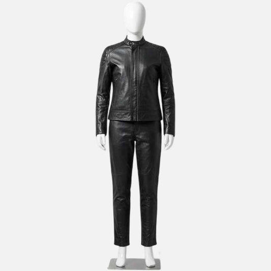 Best Black Cowhide Leather Gothic Combat Utility Jumpsuit for sale by Glory Store US heavy duty belted design