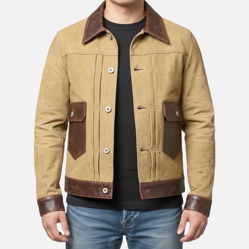 Best waxed canvas leather jacket for sale by Glory Store US custom tailored vintage style
