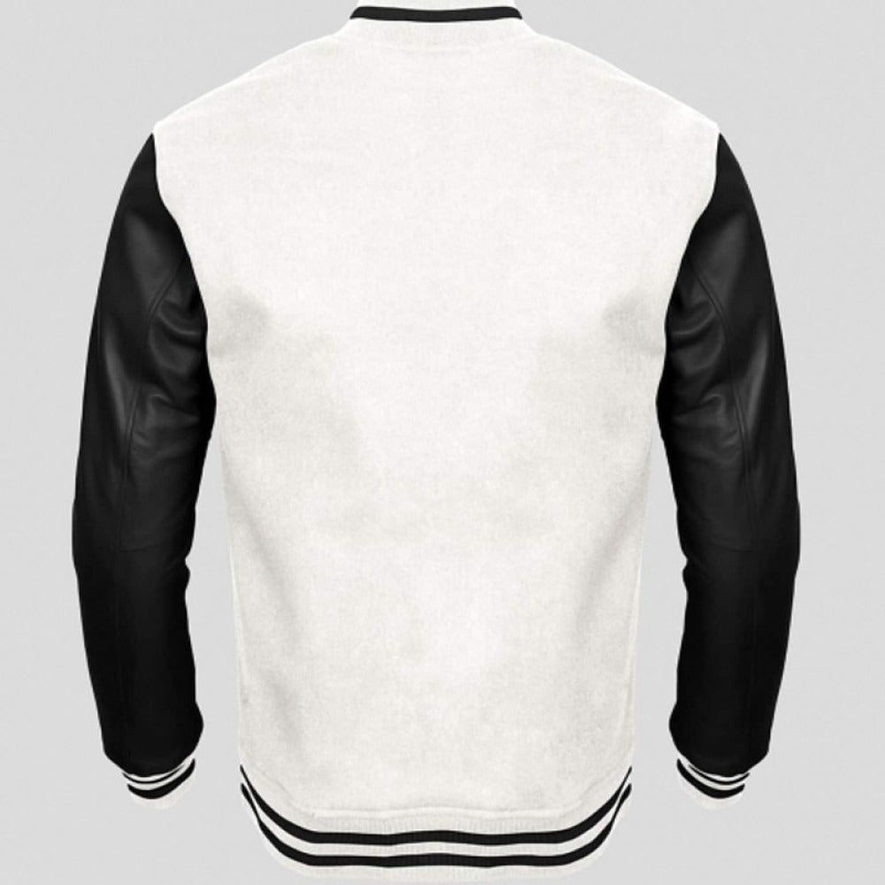 Men's Varsity Black and White Jacket - Classic Sporty Style