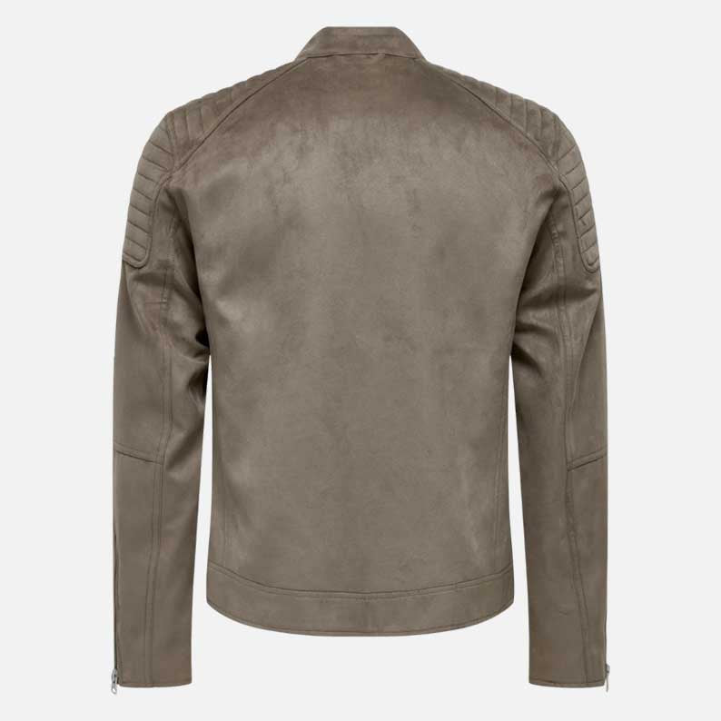 Buy grey suede leather jacket premium quality real suede at Glory Store US