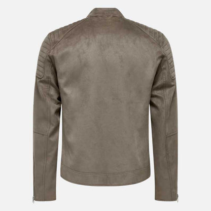 Buy grey suede leather jacket premium quality real suede at Glory Store US