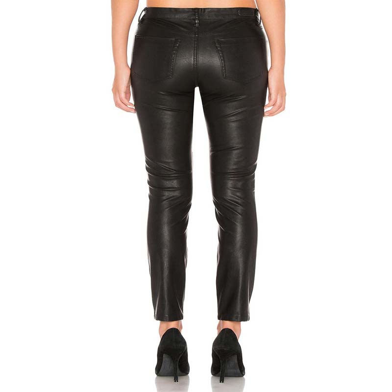 Women's Lambskin Leather Pant with Narrow Leg Classic Fit