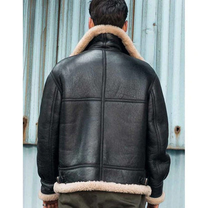 Men’s B3 Bomber RAF Aviator Shearling Leather Motorcycle Jacket