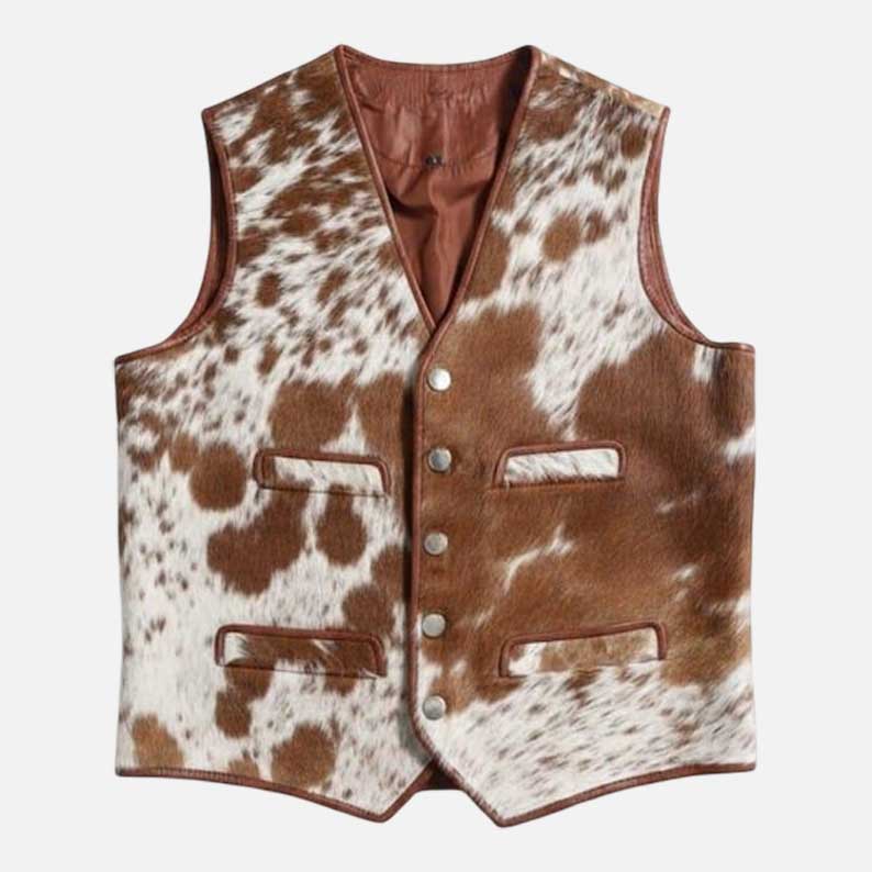 Hair On Cowhide Leather Vest for Men