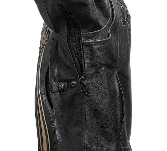 Harley Davidson Multi Pocket Motorbike Leather Jacket