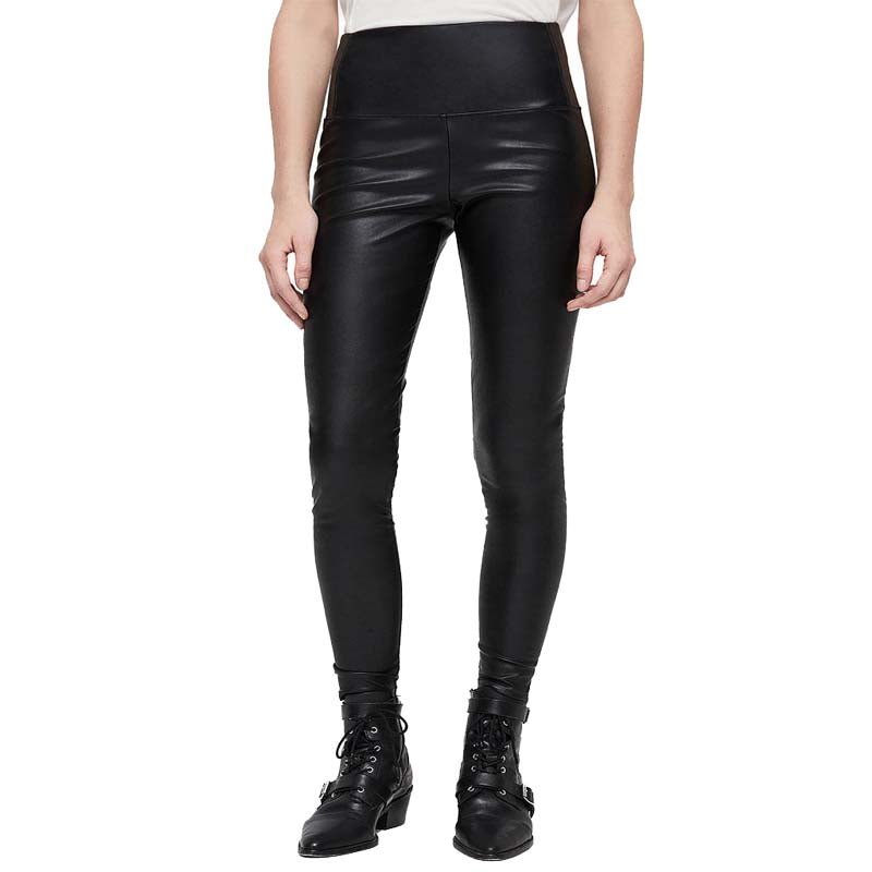 Women's Lambskin Leather Leggings with High Waist Skinny Fit