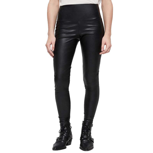 Women's Lambskin Leather Leggings with High Waist Skinny Fit