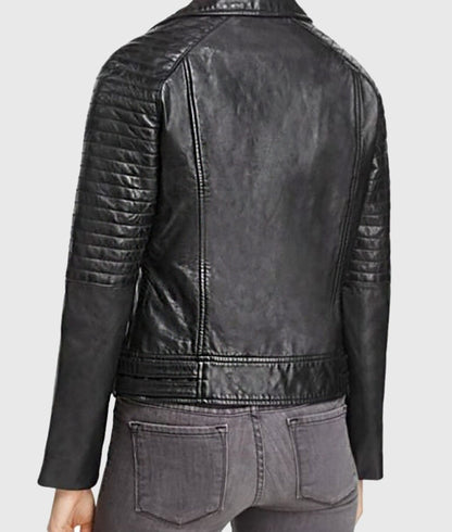 Women’s Edgy Black Leather Moto Jacket