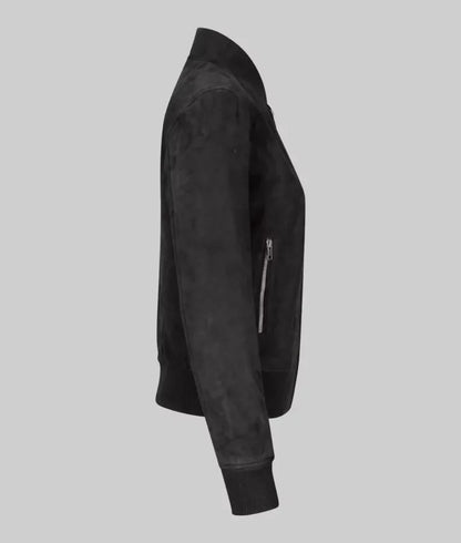 Women’s Classic Black Suede Leather Moto Jacket