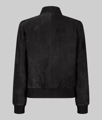 Women’s Classic Black Suede Leather Moto Jacket