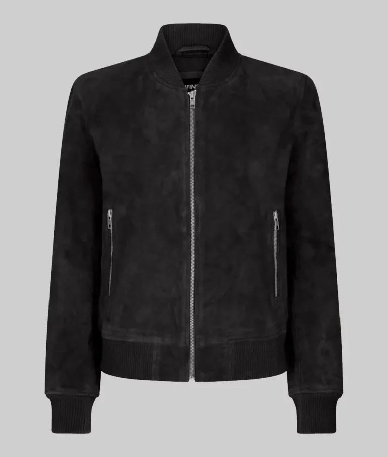 Women’s Classic Black Suede Leather Moto Jacket