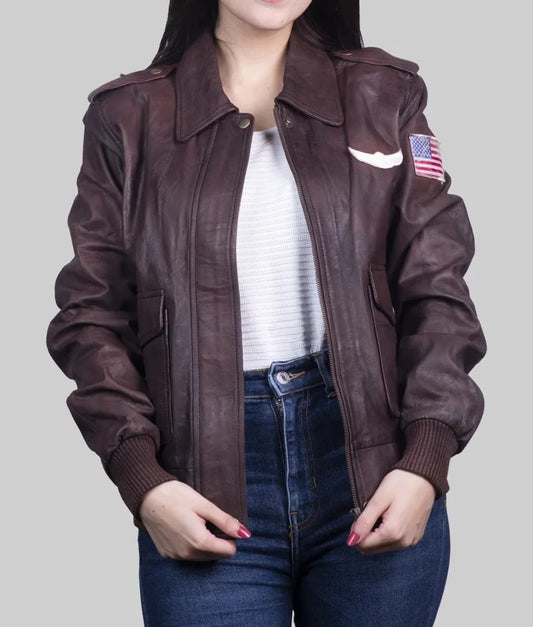 Women’s Brown G-1 Flight Leather Jacket