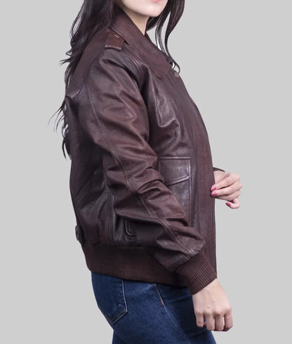Women’s Brown G-1 Flight Leather Jacket