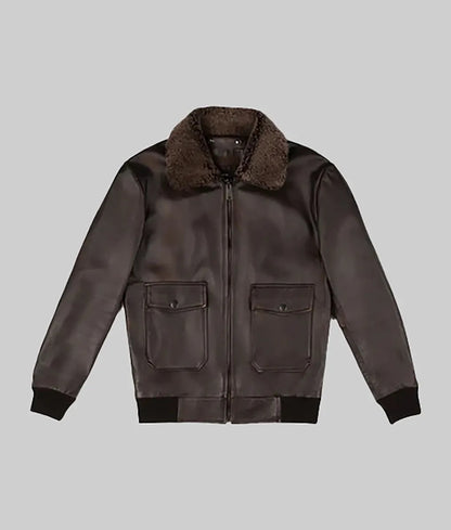 Women’s Stylish Brown G-1 Bomber Leather Jacket