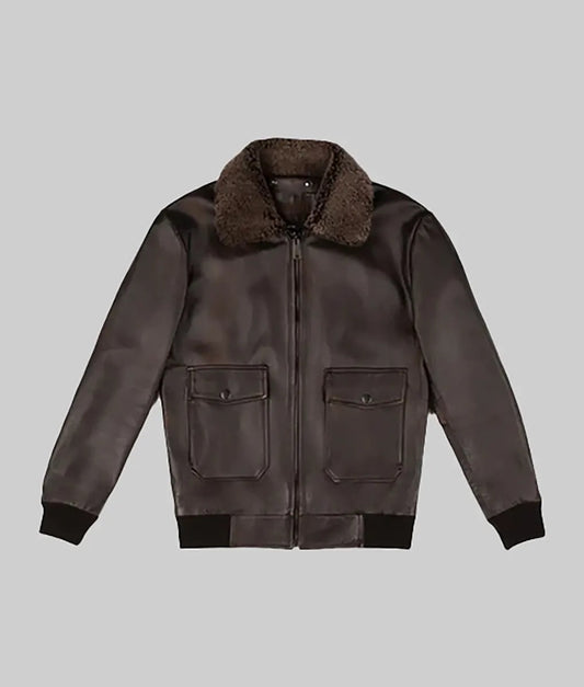 Women’s Stylish Brown G-1 Bomber Leather Jacket
