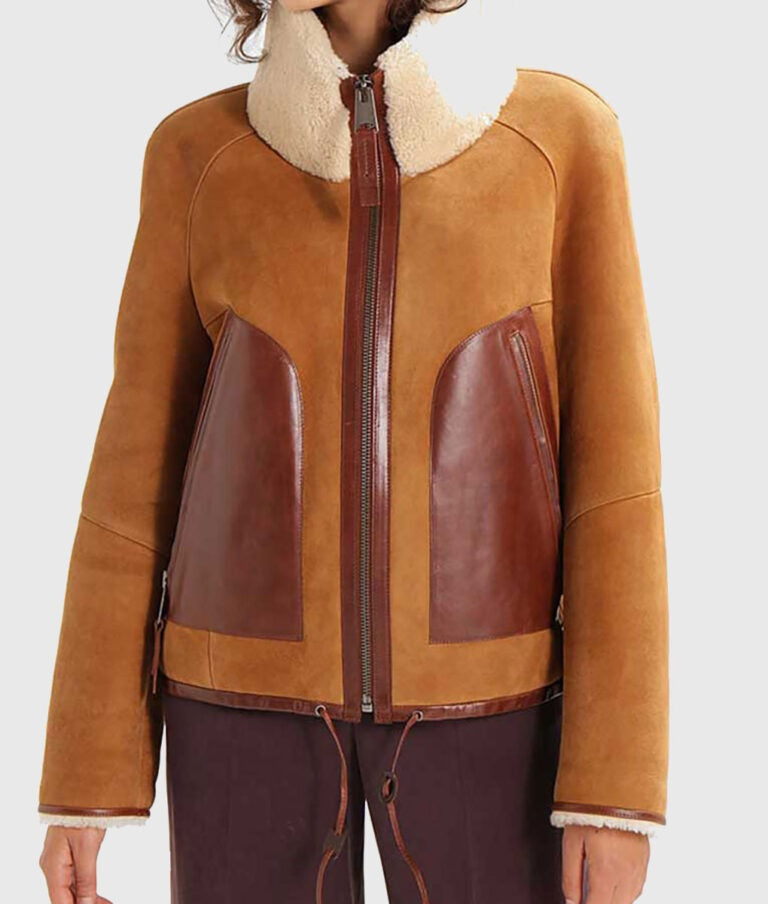 Women’s Brown Bomber Suede Jacket