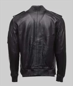Women’s Black MA-1 Bomber Leather Jacket