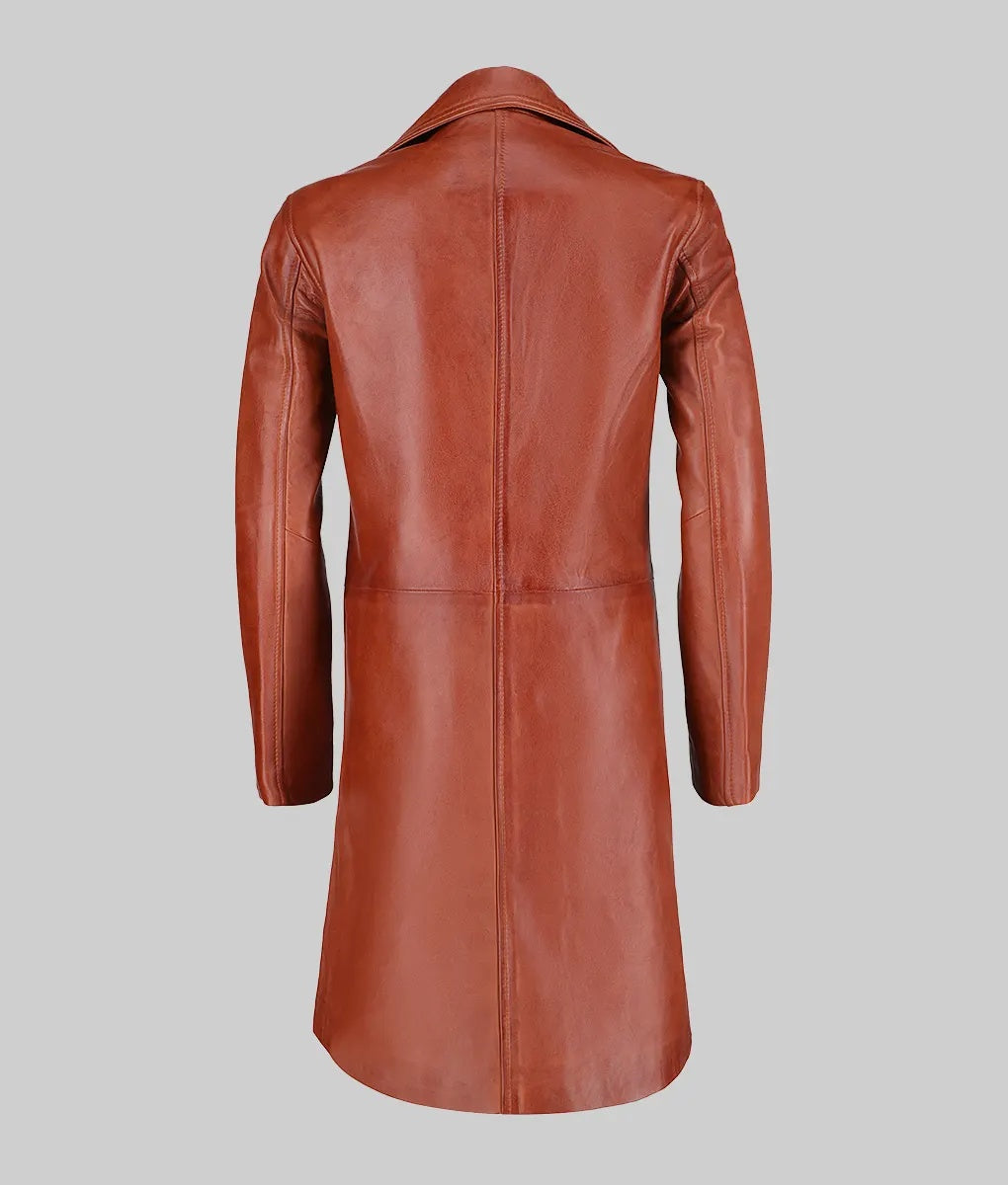 Women’s Brown Leather Trench Coat