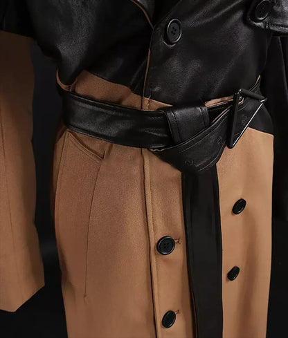 Women’s Brown Leather Trench Coat