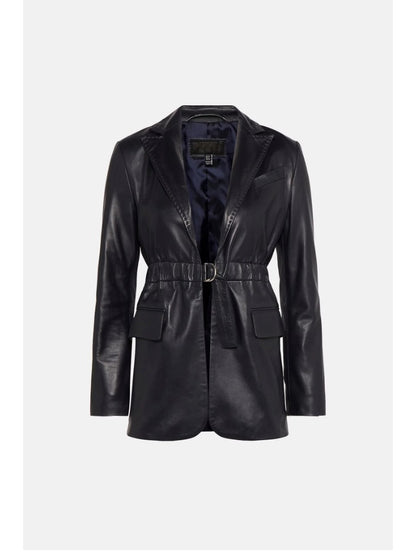 Women’s Black Classic Seehpskin Leather Blazer