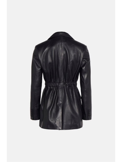 Women’s Black Classic Seehpskin Leather Blazer