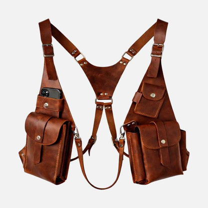 Best travel holster chest pack with adjustable leather straps and secure storage pockets