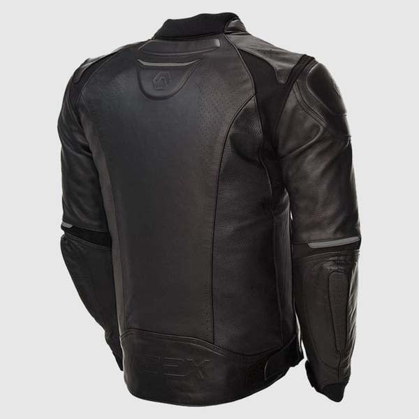 Men Black Matte Buffalo Leather Jacket With Performance Sport Biker Style