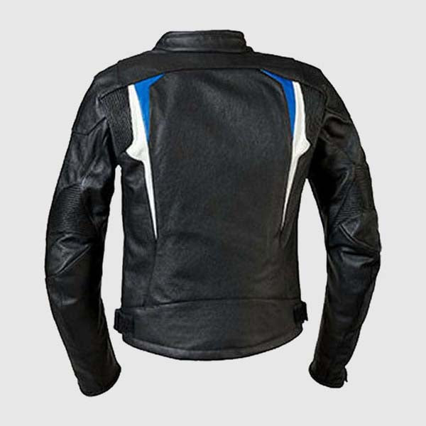 Men Black Cowhide Leather Motorcycle Jacket With CE Armor Protection