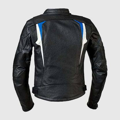 Men Black Cowhide Leather Motorcycle Jacket With CE Armor Protection
