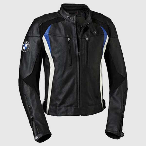 Men Black Cowhide Leather Motorcycle Jacket With CE Armor Protection