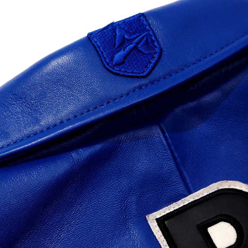 Men’s Avirex Royal Blue Leather Bomber Jacket