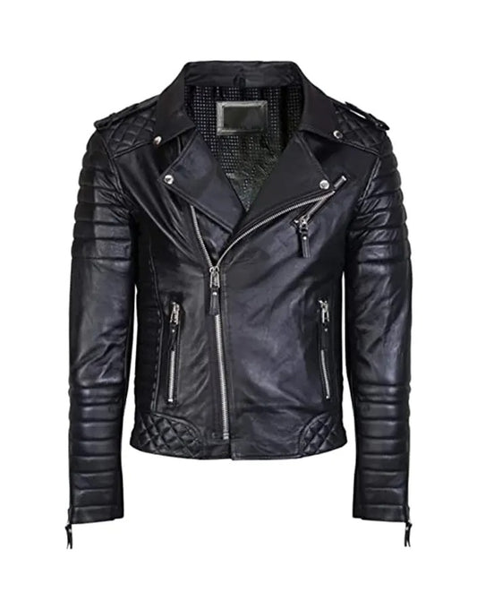 Men’s Classic Black Biker Leather Jacket – Timeless Motorcycle Style