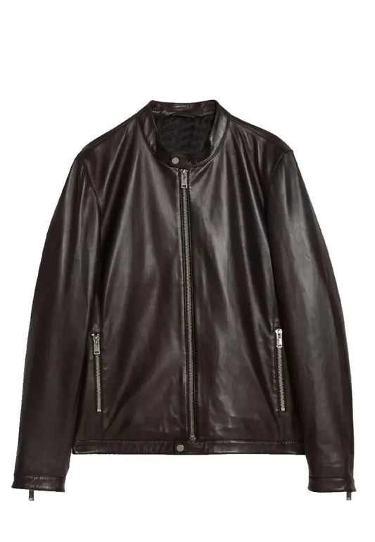 Men’s Black Slim Fit Leather Motorcycle Riding Jacket – Sleek & Performance-Ready