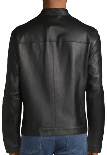 Men’s Casual Black Leather Moto Jacket – Effortless Street Style