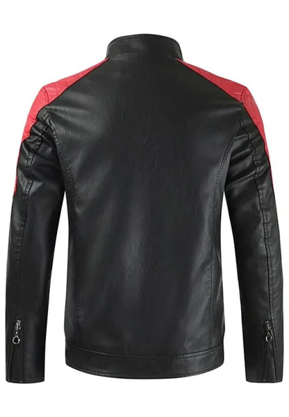 Men’s Classic Black Leather Slim Fit Biker Jacket – Timeless Motorcycle Outerwear