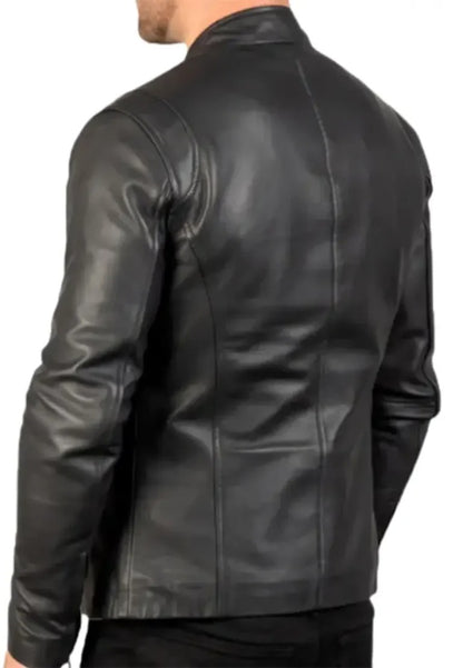 Men’s Motorcycle Black Leather Jacket – Classic Moto Rider Style