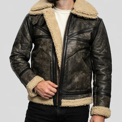 Men’s Sheepskin Leather Sherpa Jacket