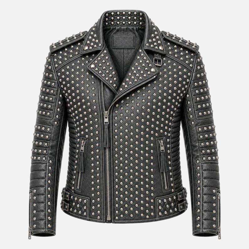 Men's Punk Leather Jackets — Spiked & Studded | Glory Store US