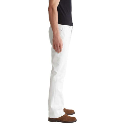 Men's White Sheepskin Leather Pant with Zip Fly Button Closure