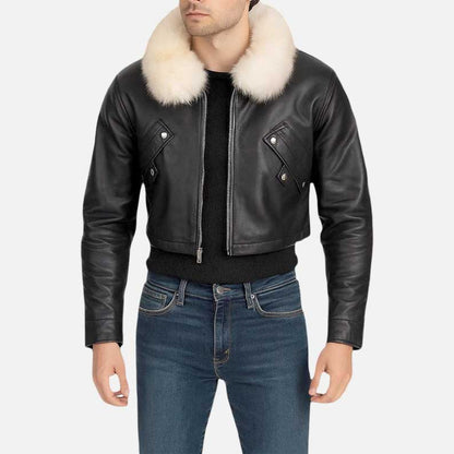 New Squall Leonhart cosplay jacket for sale in cropped black leather by Glory Store US