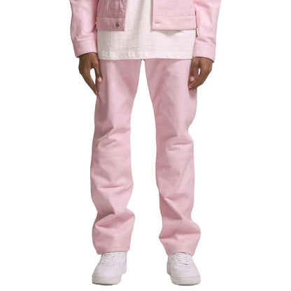 Men's Pink Sheepskin Leather Jean with Zip Fly Button Closure