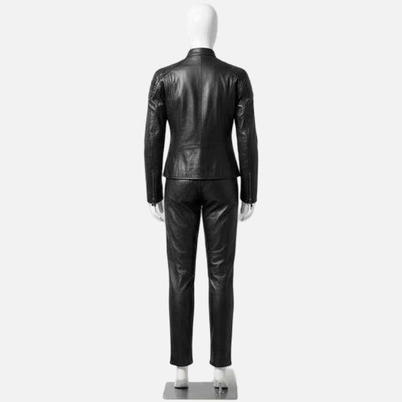 Stylish black gothic leather combat bodysuit by Glory Store US made from genuine cowhide