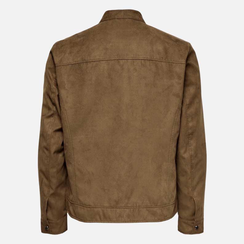 Stylish cognac suede leather jacket new arrival fashion piece