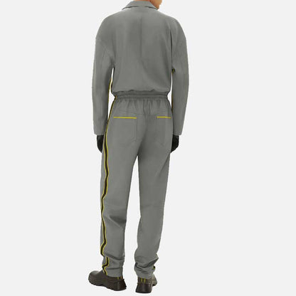 Stylish men leather driver coverall by Glory Store US featuring long sleeves and structured collar