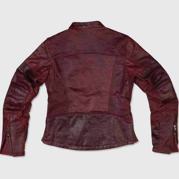 Women Black Top Grain Cowhide Leather Jacket With Cafe Racer Style