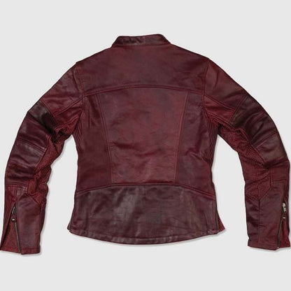 Women Black Top Grain Cowhide Leather Jacket With Cafe Racer Style