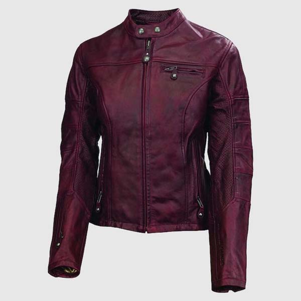 Women Black Top Grain Cowhide Leather Jacket With Cafe Racer Style