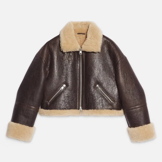 Women’s Brown Aviator Jacket